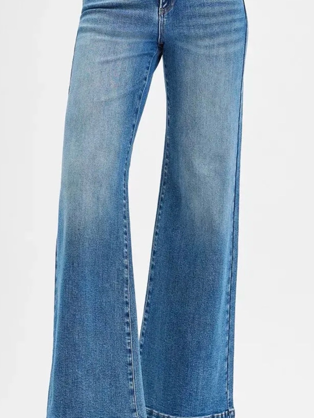 Classic High-Rise Wide-Leg Women's Jeans - Light Blue Denim